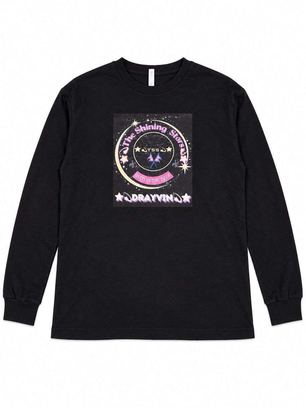 American Apparel 1304 Black Long Sleeve Graphic Tee The Shining Stars Y2K L/XL